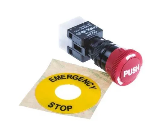 63-7793-33　RS PRO Double Pole Double Throw (DPDT) Latching Push Button Switch, IP65, 16 (Dia.)mm, Panel Mount, Emergency Stop,　745-2442