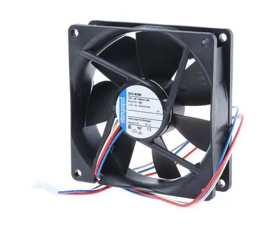 63-7808-37　ebm-papst 3400N Series Axial Fan, 92 x 92 x 25mm, 102m³/h, 2.9W, 12 V dc　3412N/2HH-RS0