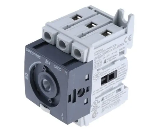 63-7970-44　3 Pole DIN Rail Non Fused Isolator Switch, NO/3NC (Auxiliary), 16 A, 7.5 kW　2200 3000