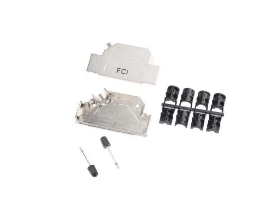 63-7784-19　Amphenol FCI 8655MHR Series Die Cast Zinc Angled D-sub Connector Backshell, 37 Way, Strain Relief　8655MHRA3701KLF