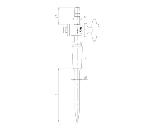 62-2105-52　［Discontinued］Capillary Tube with Glass Cock　3388-1L