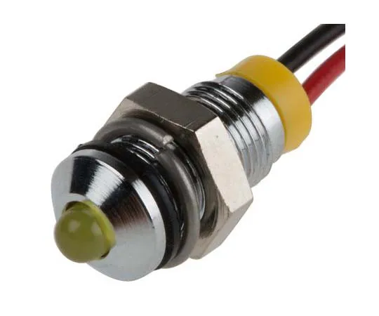 63-7760-48　RS PRO Yellow Indicator, 2 V dc, 6mm Mounting Hole Size, Lead Wires Termination, IP67　722-7684