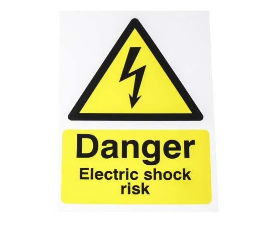 63-7815-54　RS PRO Electricity Danger Sign (English), Black/Yellow PP　763-1581
