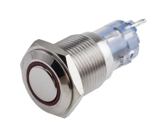 63-8015-13　RS PRO Single Pole Double Throw (SPDT) Momentary Red LED Push Button Switch, IP65, IP67, 16 (Dia.)mm, Panel Mount, 250V　811-8455