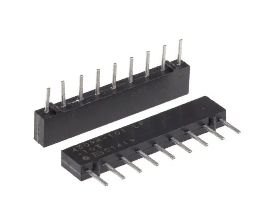 63-7982-16　Bourns 4600X Series 10kΩ ±2% Bussed Through Hole Resistor Array, 8 Resistors, 1.13W total SIP package　4309R-101-103LF