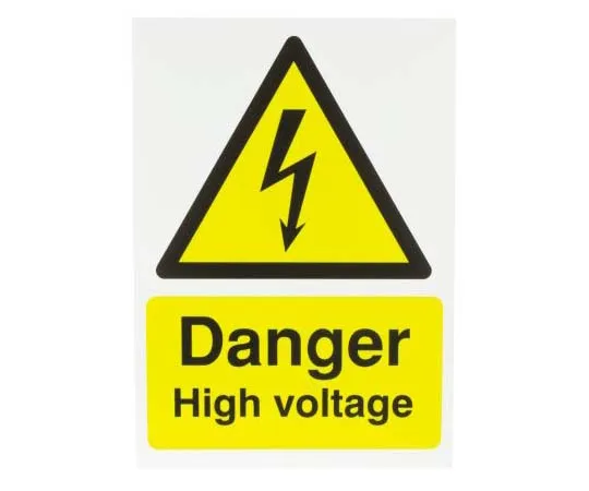 63-7815-74　RS PRO Electricity Danger Sign (English), Black/Yellow PP　763-1755