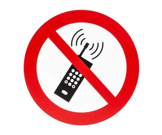 63-8018-89　Plastic No Mobiles Prohibition Sign, None, None　813-4615
