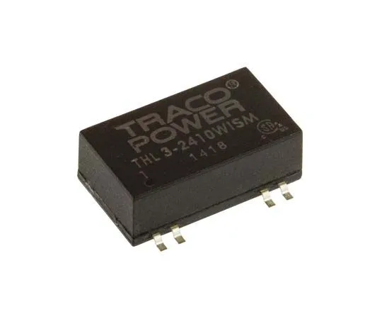 63-7772-92　TRACOPOWER THL 3WISM 3W Isolated DC-DC Converter Surface Mount, Voltage in 9 → 36 V dc, Voltage out 3.3V dc　THL 3-2410WISM