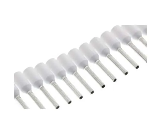63-7753-16　TE Connectivity Insulated Crimp Bootlace Ferrule, 8mm Pin Length, 1.1mm Pin Diameter, 0.5mm² Wire Size, White　1241000-1