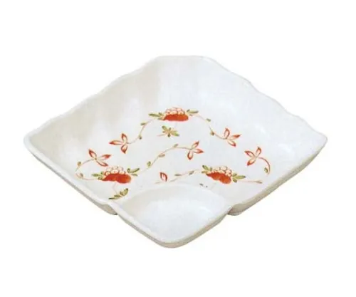 61-6834-35　［Discontinued］Melamine Japanese tableware Akae fan sashimi Plate AK-31　2116200