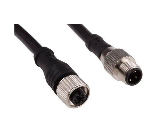 63-8053-10　RS PRO Straight M12 to Straight M12 Cable assembly, 4 Core 5m Cable　877-1090