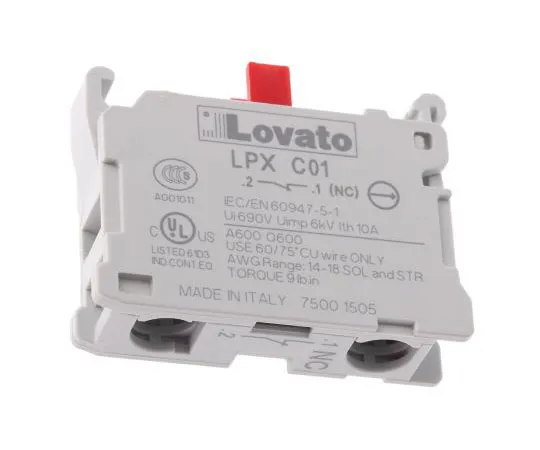 63-7985-43　Lovato Platinum 22mm Contact Block 1NC 690 V Screw terminal　LPXC01