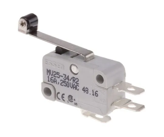 63-8003-90　SPDT Long Roller Lever Microswitch, 16 A @ 250 V ac　804-6221