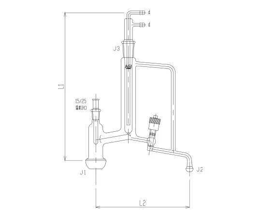 62-2121-60　［Discontinued］Manual Reflux with Greaseless Valve High Vacuum Greaseless Valve Core Rod Material: PTFE　3534VJ-JC