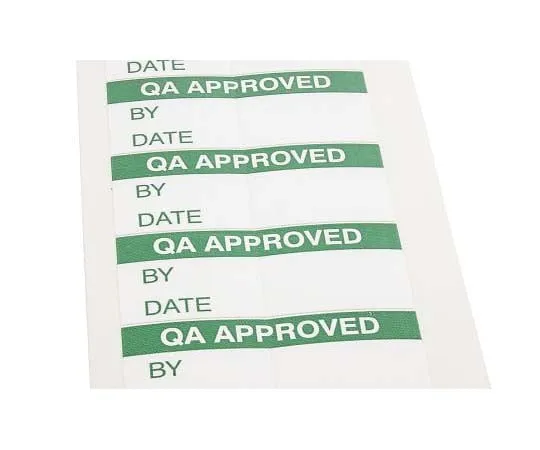 63-7809-19　RS PRO Adhesive Pre-Printed Adhesive Label-QA Approved-. Quantity: 140　758-7955