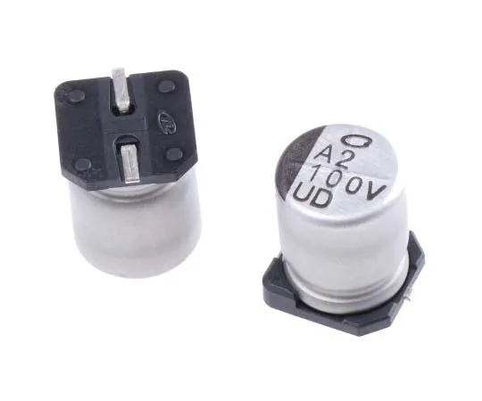 63-7782-19　Nichicon 100μF 35V dc Aluminium Electrolytic Capacitor, Surface Mount 8 (Dia.) x 10mm +105°C 8mm 3.1mm　UUD1V101MNL1GS