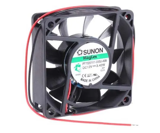 63-7809-46　Sunon PF Series Axial Fan, 70 x 70 x 20mm, 73m³/h, 3.42W, 12 V dc　PF70201V1-000U-A99