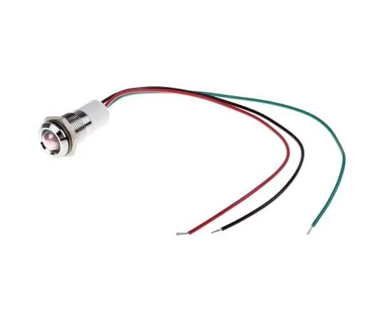 63-7760-29　RS PRO Green, Red, Yellow Indicator, 12 V dc, 14mm Mounting Hole Size, Lead Wires Termination, IP67　722-7394