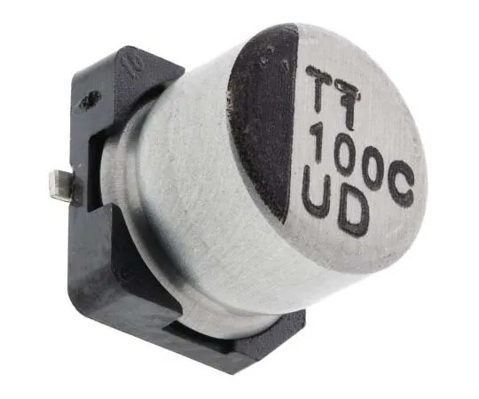 63-7782-12　Nichicon 100μF 16V dc Aluminium Electrolytic Capacitor, Surface Mount 6.3 (Dia.) x 5.8mm +105°C 6.3mm 2.2mm　UUD1C101MCL1GS