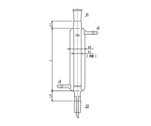 61-4712-34　［Discontinued］Double-Pipe Chromatography Column (Standard Taper Joint) (with Filter)　3830-10/300-3L