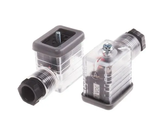 63-8014-82　RS PRO 2P+E DIN 43650 B, Female Solenoid Valve Connector, 12 V dc Voltage　811-8196