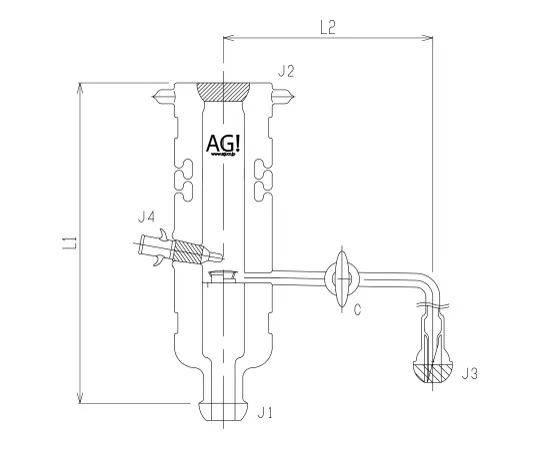 62-2121-88　［Discontinued］Liquid Sampling Adapter B Glass Cock　3584R-HE-R