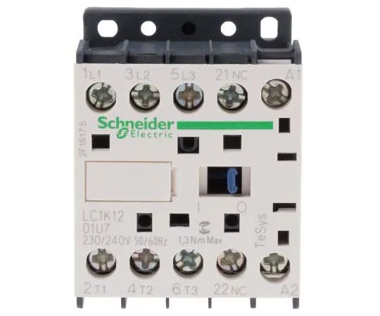 63-7792-14　Schneider Electric 3 Pole Contactor, 12 A, 230 V ac Coil, TeSys K, 3NO　LC1K1201U7