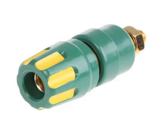 63-7979-57　Hirschmann Test & Measurement 35A, Green, Yellow Binding Post With Brass Contacts and Gold Plated - 8mm Hole Diameter　930103788
