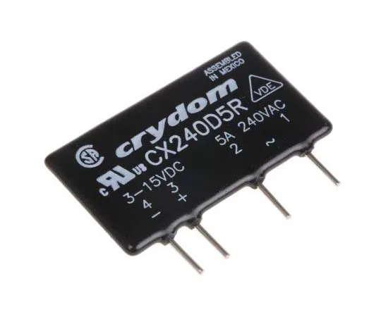 63-7779-55　Sensata / Crydom 5 A SPST Solid State Relay, Instantaneous, PCB Mount, SCR, 280 V ac Maximum Load　CX240D5R