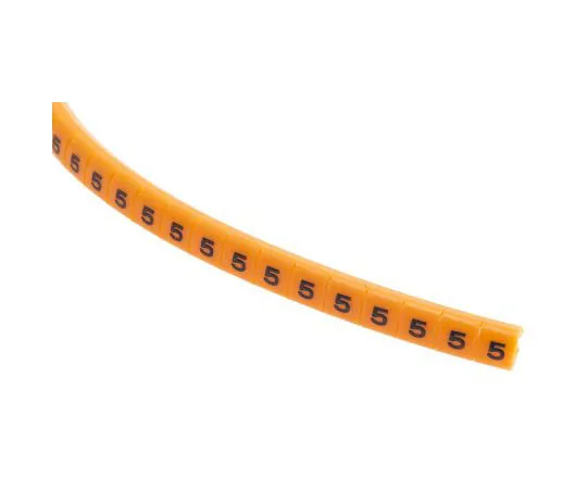 63-8016-33　RS Pro Snap On Cable Marker, Pre-printed 5 Black on Orange 3 → 3.4mm Dia. Range　812-1265