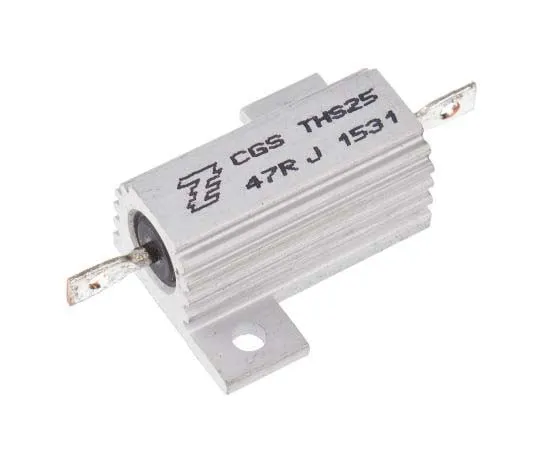 63-7804-80　TE Connectivity THS25 Series Aluminium Ho***d Solder Lug Wire Wound Panel Mount Resistor, 47Ω ±5% 25W　THS2547RJ