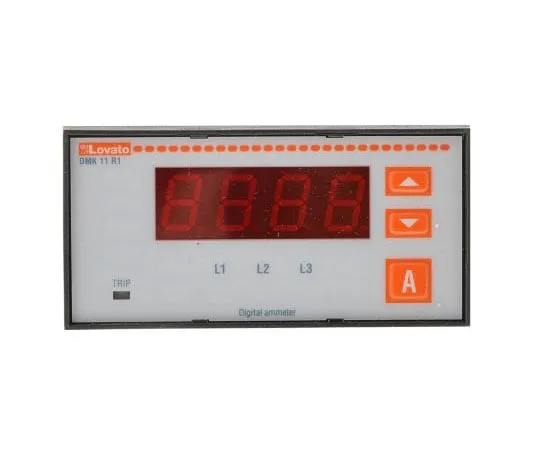 63-7998-80　Lovato LED Digital Ammeter 4-Digits AC ±0.5 % -20°C to +60°C, 91 x 45 mm　DMK11R1