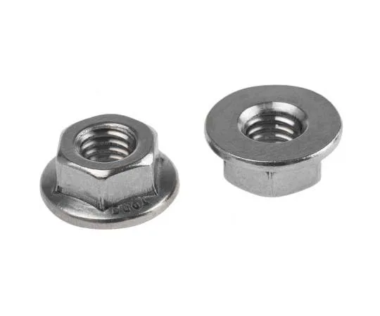 63-7764-51　14.2mm Plain Stainless Steel Hex Flanged Nut, M6, A2 304　725-9640
