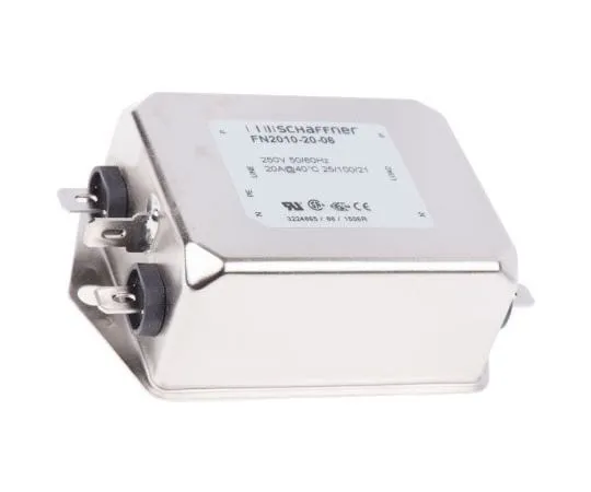 63-7965-98　Schaffner FN2010 Series 20A 250 V ac 0 → 400Hz Chassis Mount EMI Filter, with Tab Terminals　FN2010-20-06