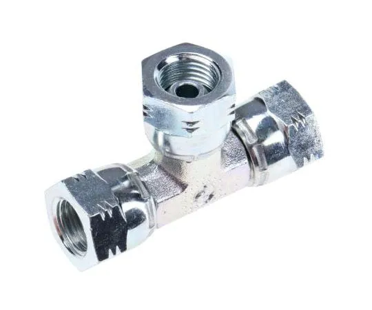 63-7996-05　Parker Hydraulic Tee Threaded Adapter 4J6MK4S, Connector A G 1/4 Female Connector B G 1/4 Female　4J6MK4S