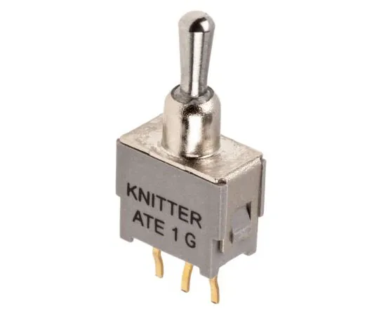 63-8025-43　KNITTER-SWITCH Single Pole Double Throw (SPDT) Toggle Switch, (On)-Off-(On), PCB　ATE 1 G