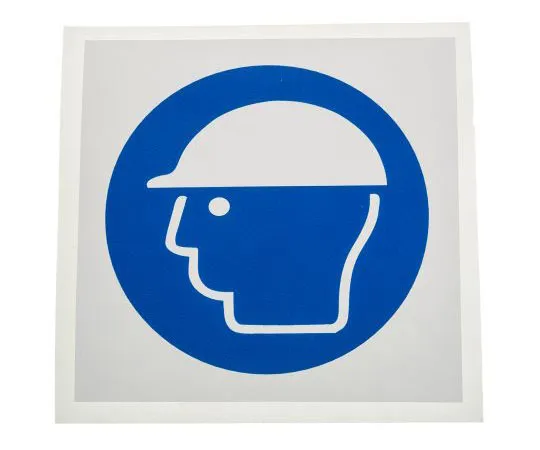 63-8018-47　RS PRO Vinyl Mandatory Head Protection Sign with Pictogram Only, 100 x 100mm　813-4476