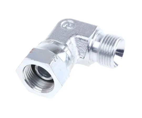 63-7996-02　Parker Steel Zinc Plated Hydraulic Elbow Threaded Adapter, 6C6MK4S, G 3/8 Male G 3/8 Female　6C6MK4S