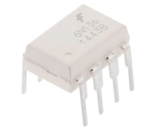 63-8006-40　ON Semiconductor, 6N136M DC Input Transistor Output Optocoupler, Through Hole, 8-Pin MDIP　6N136M