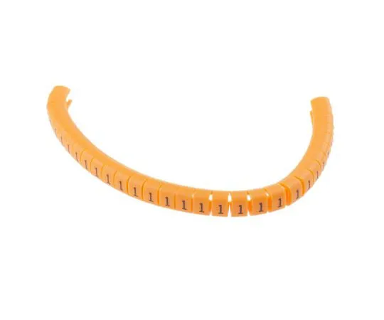 63-8016-44　RS PRO Snap On Cable Marker, Pre-printed 1 Black on Orange 4 → 5mm Dia. Range　812-1394