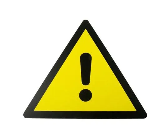 63-8043-12　RS PRO 1 x General Warning Sign, Black/Yellow/White Plastic　857-8719