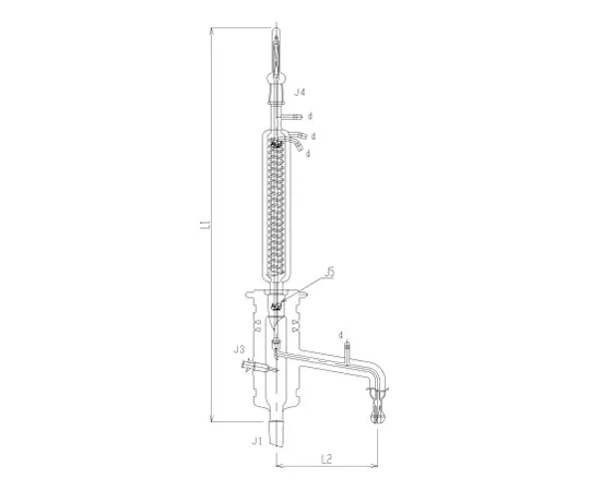 62-2121-70　［Discontinued］L Type Automatic Reflux (Cooler Double Tube Type)　3546D-JE-D