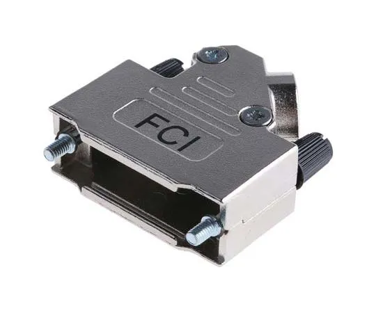 63-7784-23　Amphenol FCI 8655MHR Series Die Cast Zinc Angled D-sub Connector Backshell, 15 Way, Strain Relief　8655MHRA1502KLF