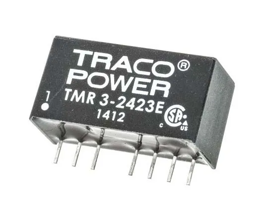 63-7772-87　TRACOPOWER TMR 3E 3W Isolated DC-DC Converter Through Hole, Voltage in 18 → 36 V dc, Voltage out ±15V dc　TMR 3-2423E