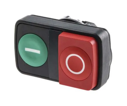 63-7796-68　Schneider Electric Harmony XB5 Series, Green, Red Push Button Head, Spring Return, 22mm Cutout　ZB5AL7341