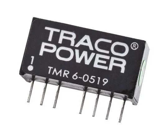 63-7805-43　TRACOPOWER TMR 6 6W Isolated DC-DC Converter Through Hole, Voltage in 4.5 → 9 V dc, Voltage out 9V dc　TMR 6-0519
