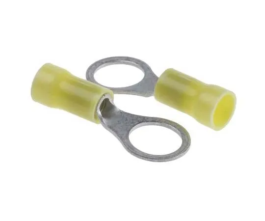 63-7793-83　TE Connectivity PLASTI-GRIP Series Insulated Crimp Ring Terminal, M10 Stud Size, 2.6mm² to 6.6mm² Wire Size, Yellow　130677
