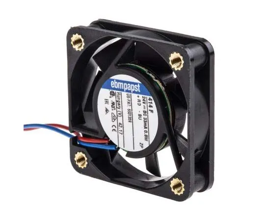63-7792-92　ebm-papst 400F Series Axial Fan, 40 x 40 x 10mm, 8m³/h, 800mW, 24 V dc　414F-RS0
