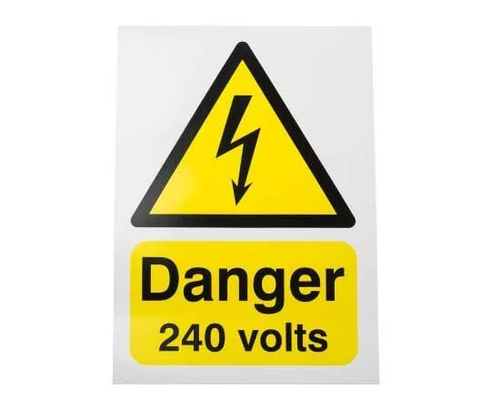 63-7815-46　RS PRO Electricity Danger (English), Black/Yellow Vinyl　763-1544