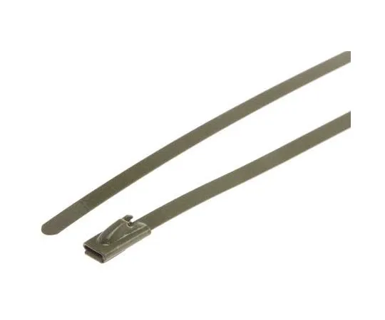 63-7790-39　RS Green Polyester Coated Stainless Steel Roller Ball Cable Tie, 360mm x 4.6 mm　743-6273